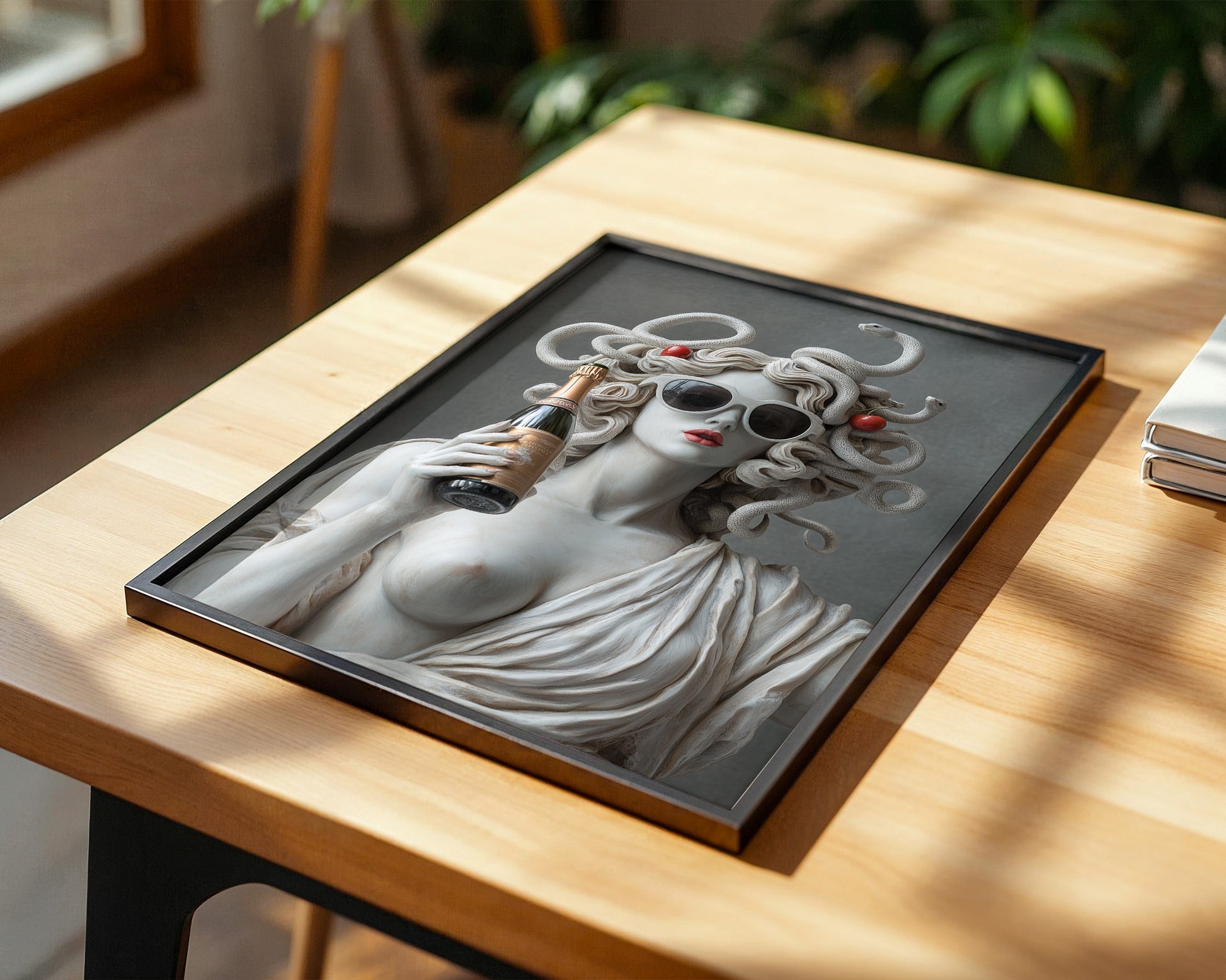 Medusa Skulptur Sonnenbrille Retro