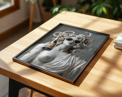 Medusa Skulptur Sonnenbrille Retro
