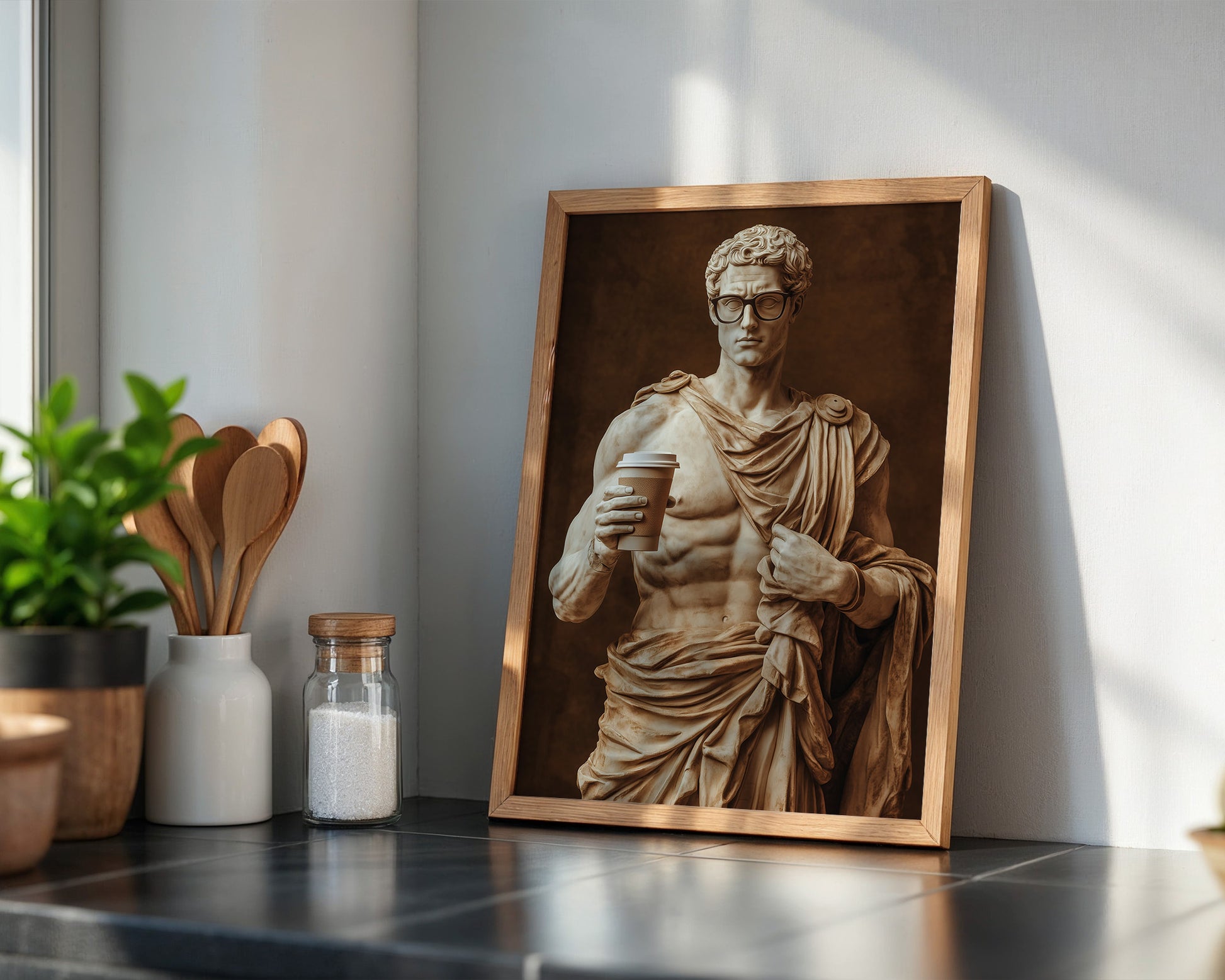 Statue Kaffeebecher Retro-Charme