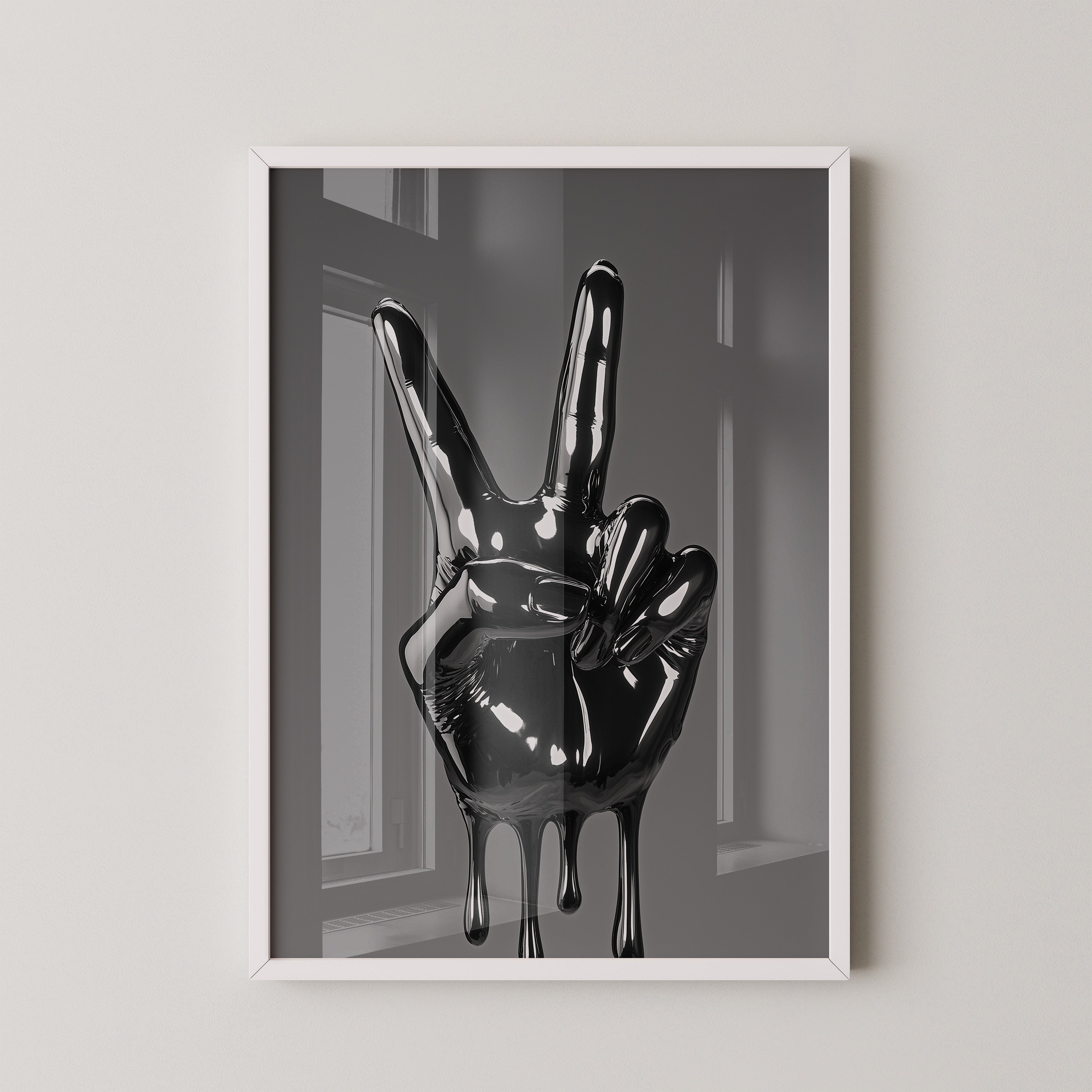 Friedenszeichen Schwarz glänzend