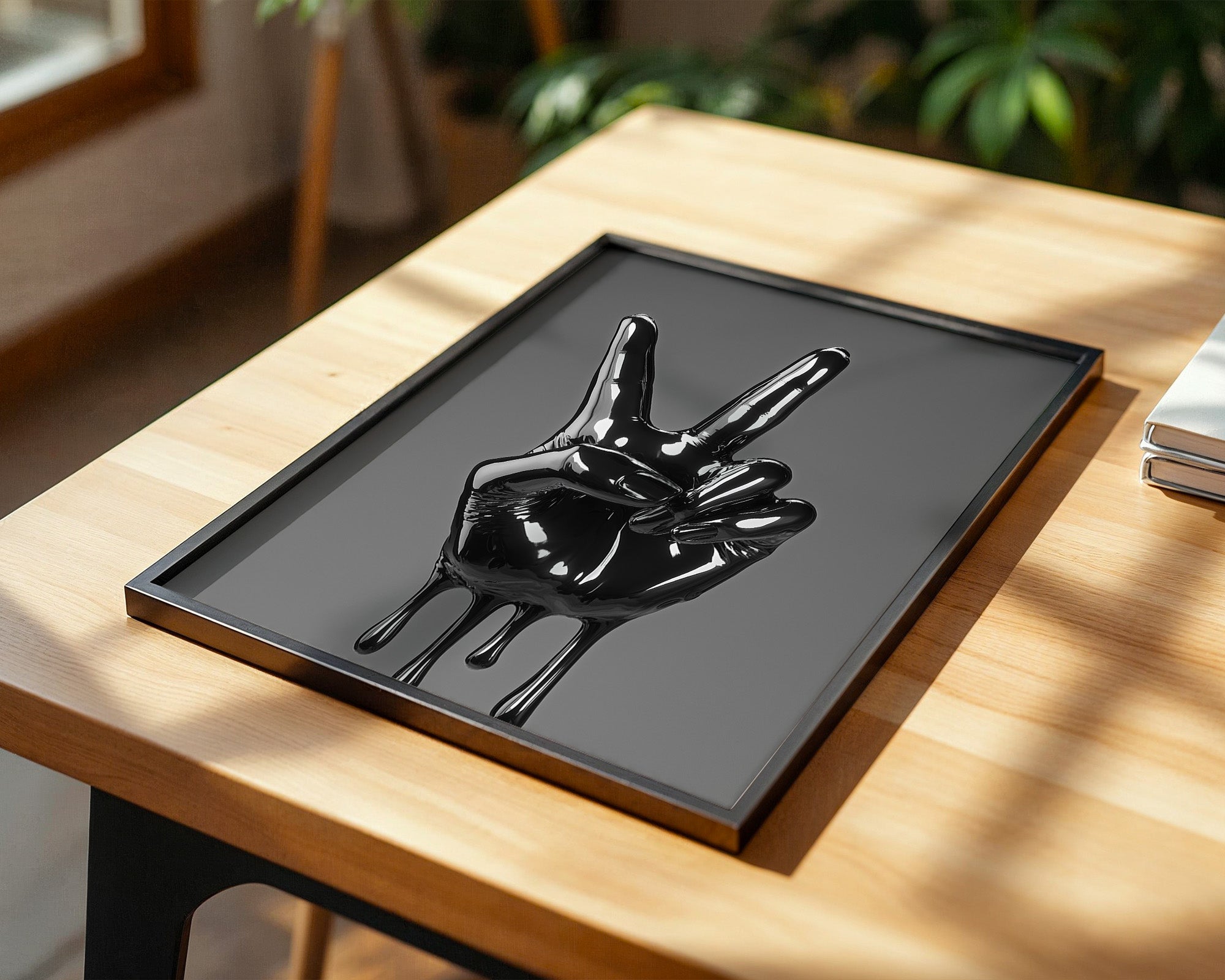 Friedenszeichen Schwarz glänzend