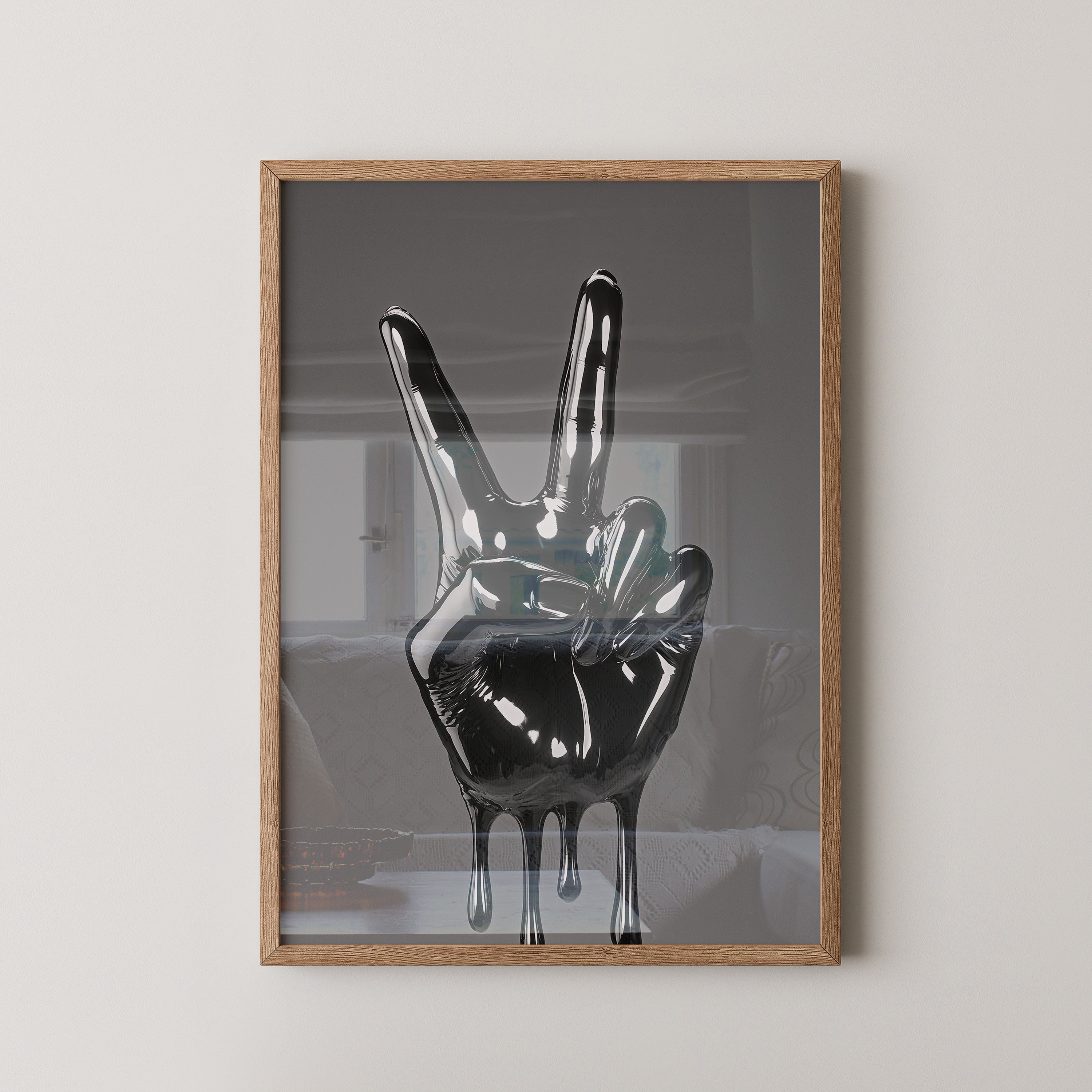 Friedenszeichen Schwarz glänzend