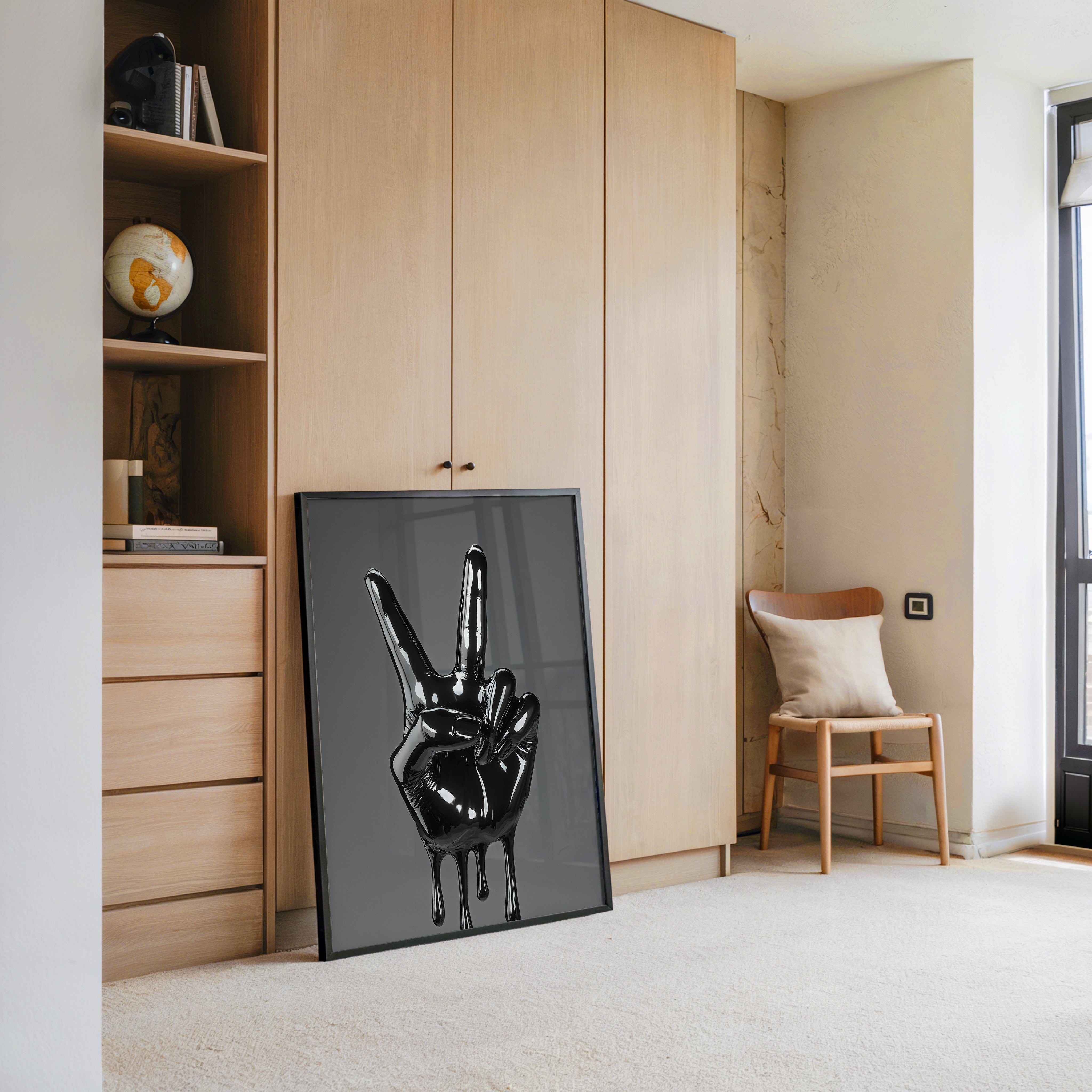 Friedenszeichen Schwarz glänzend