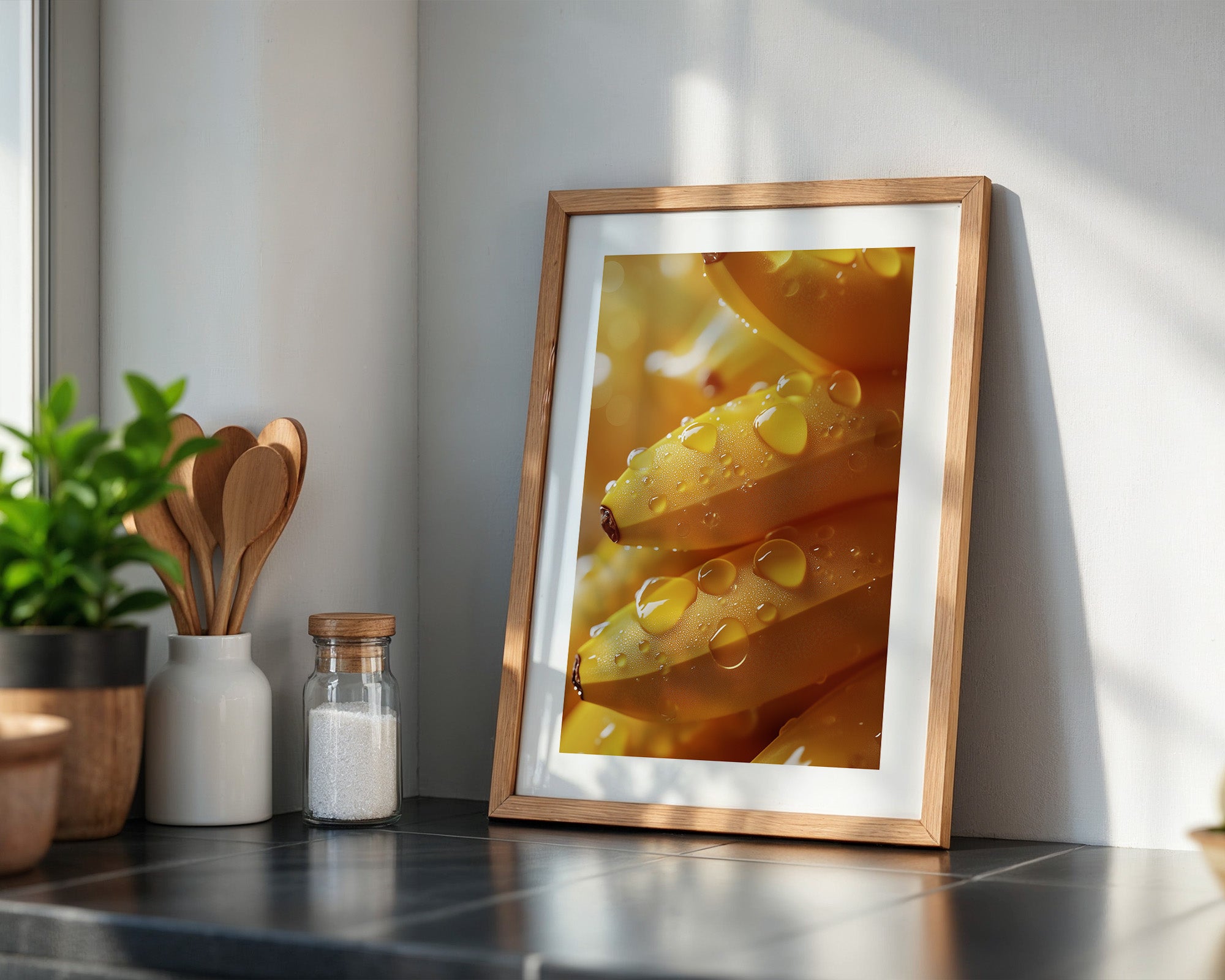 Bananen Makro goldgelb