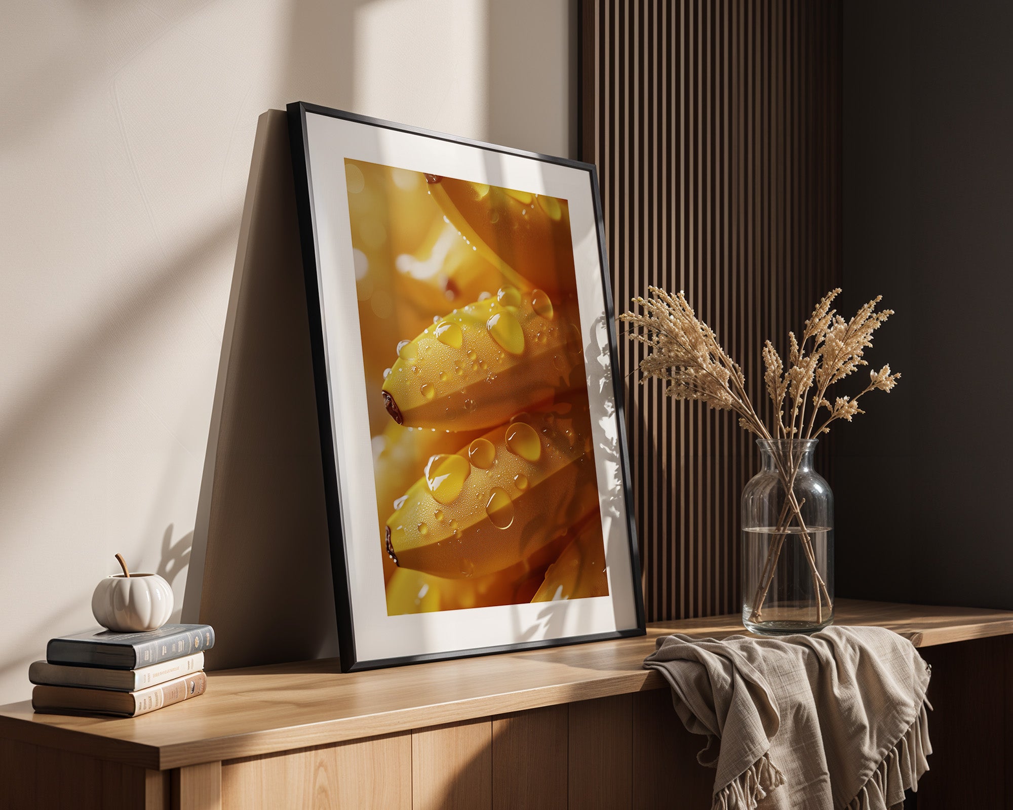 Bananen Makro goldgelb