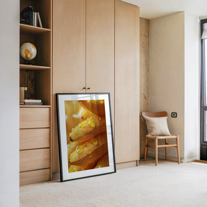 Bananen Makro goldgelb