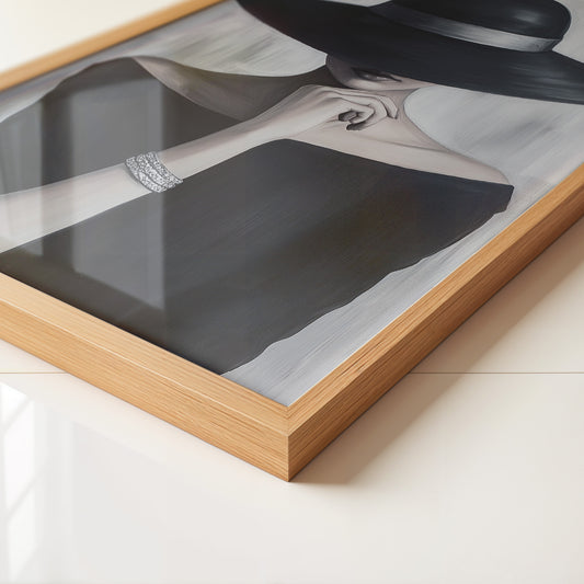 Dame Hut geheimnisvoll Schwarzweiß