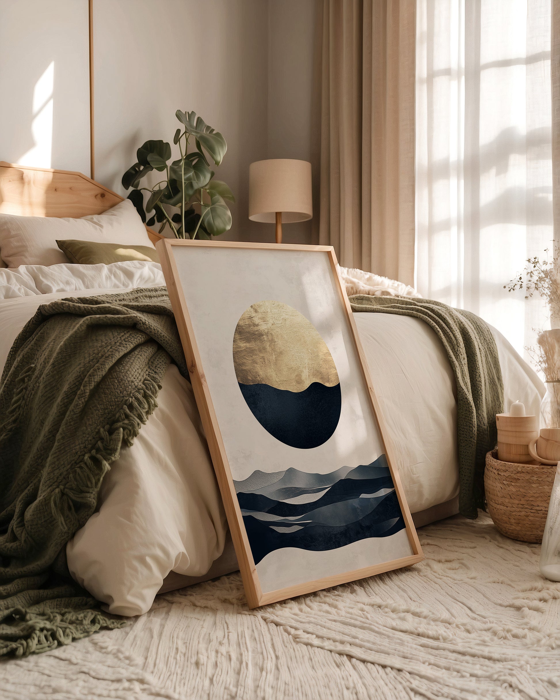 Goldene Mondlandschaft abstrakt