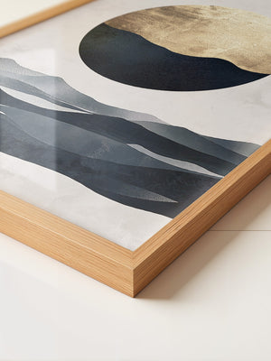 Goldene Mondlandschaft abstrakt
