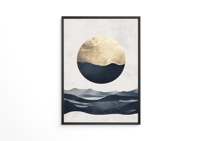 Goldene Mondlandschaft abstrakt