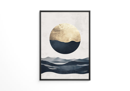 Goldene Mondlandschaft abstrakt