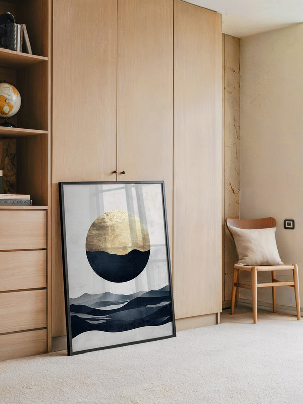 Goldene Mondlandschaft abstrakt
