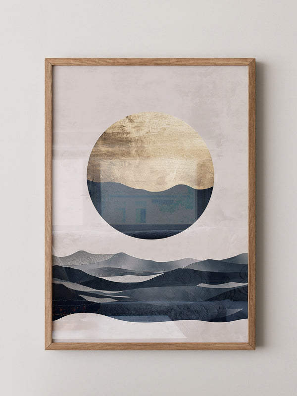 Goldene Mondlandschaft abstrakt