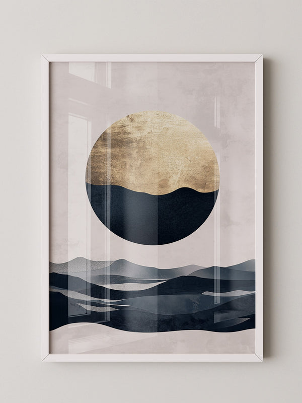 Goldene Mondlandschaft abstrakt