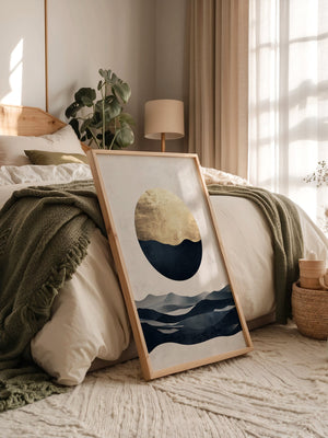 Goldene Mondlandschaft abstrakt