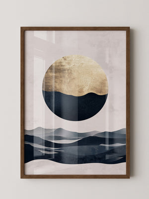 Goldene Mondlandschaft abstrakt