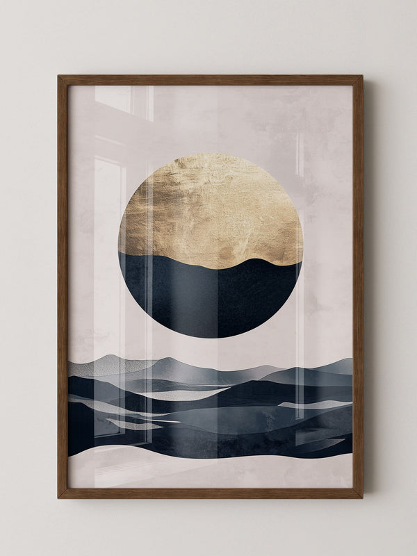 Goldene Mondlandschaft abstrakt