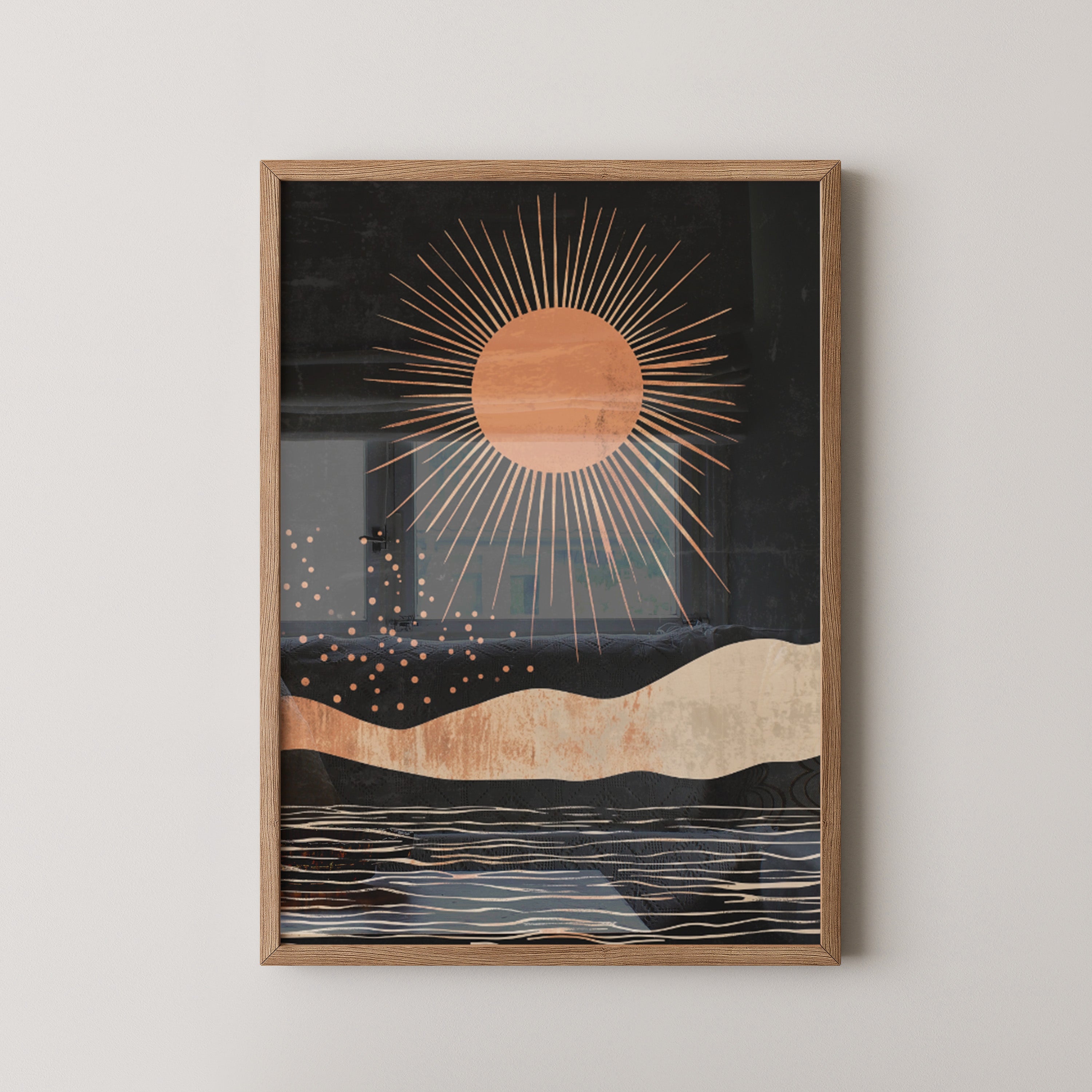 Sonne Grafik Retro Stil