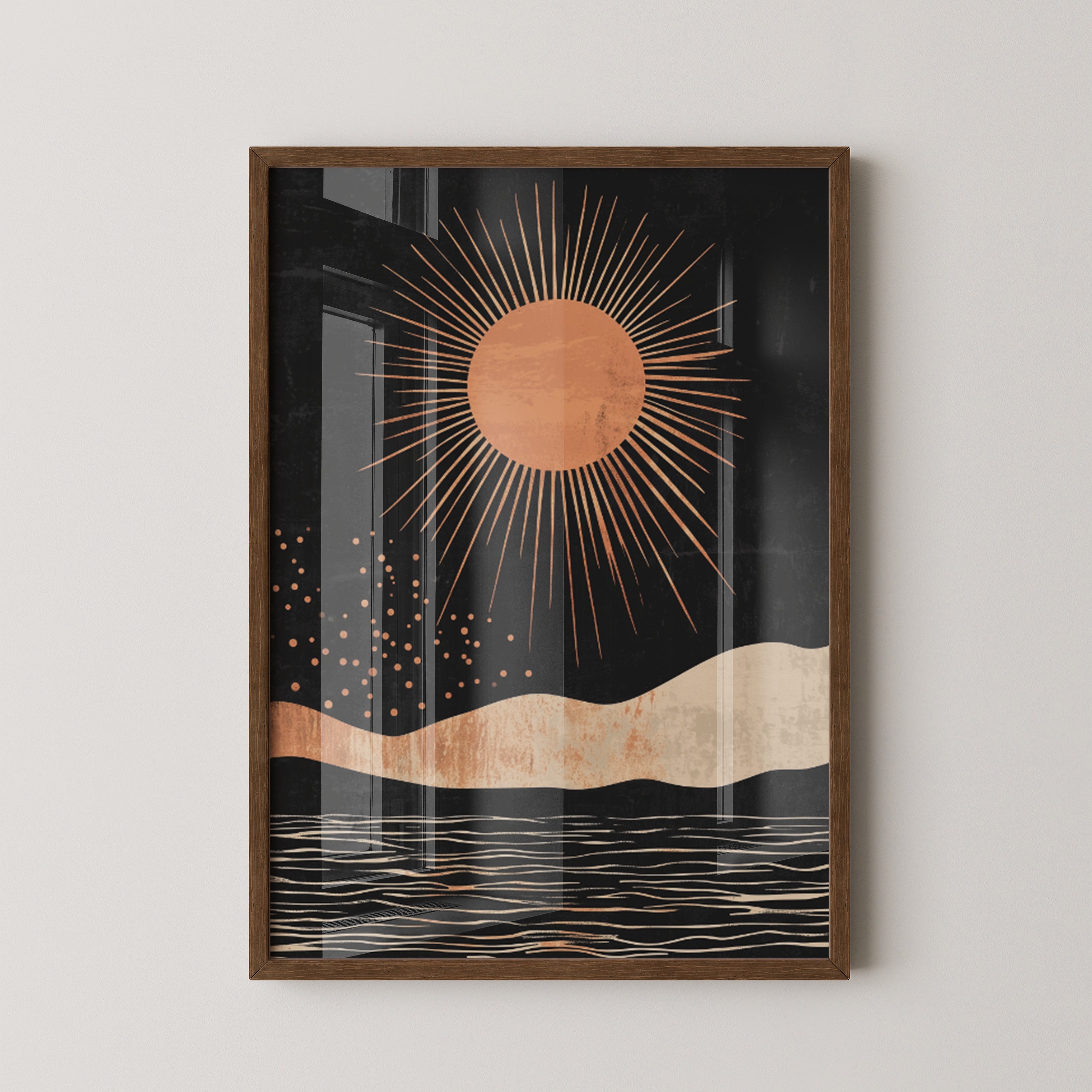 Sonne Grafik Retro Stil