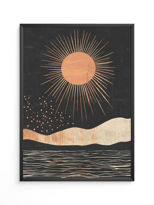 Sonne Grafik Retro Stil