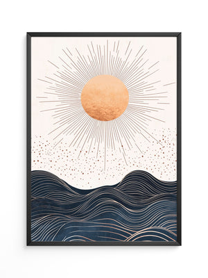 Sonnige Wellen Grafik Braunkohlelinien