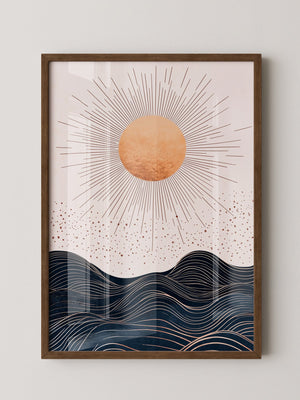 Sonnige Wellen Grafik Braunkohlelinien