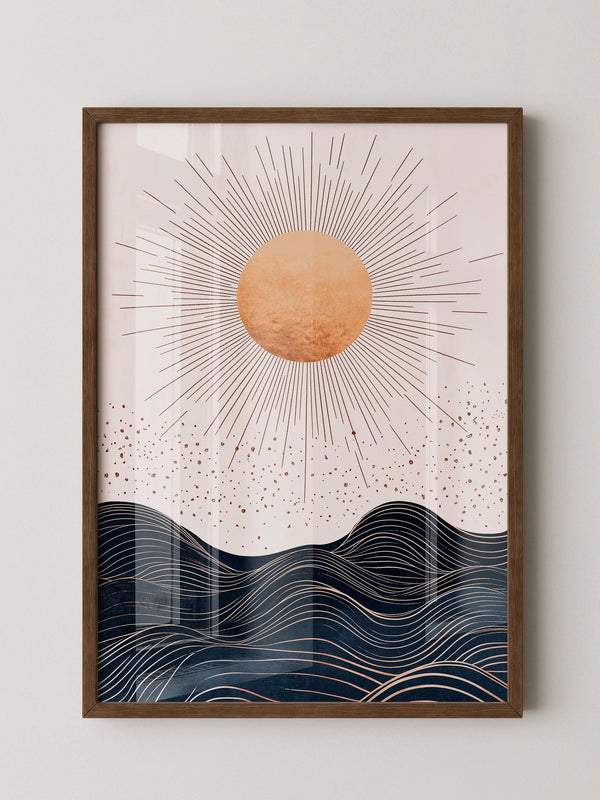 Sonnige Wellen Grafik Braunkohlelinien