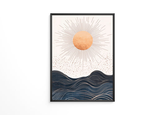 Sonnige Wellen Grafik Braunkohlelinien