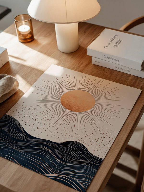 Sonnige Wellen Grafik Braunkohlelinien