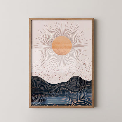 Sonnige Wellen Grafik Braunkohlelinien