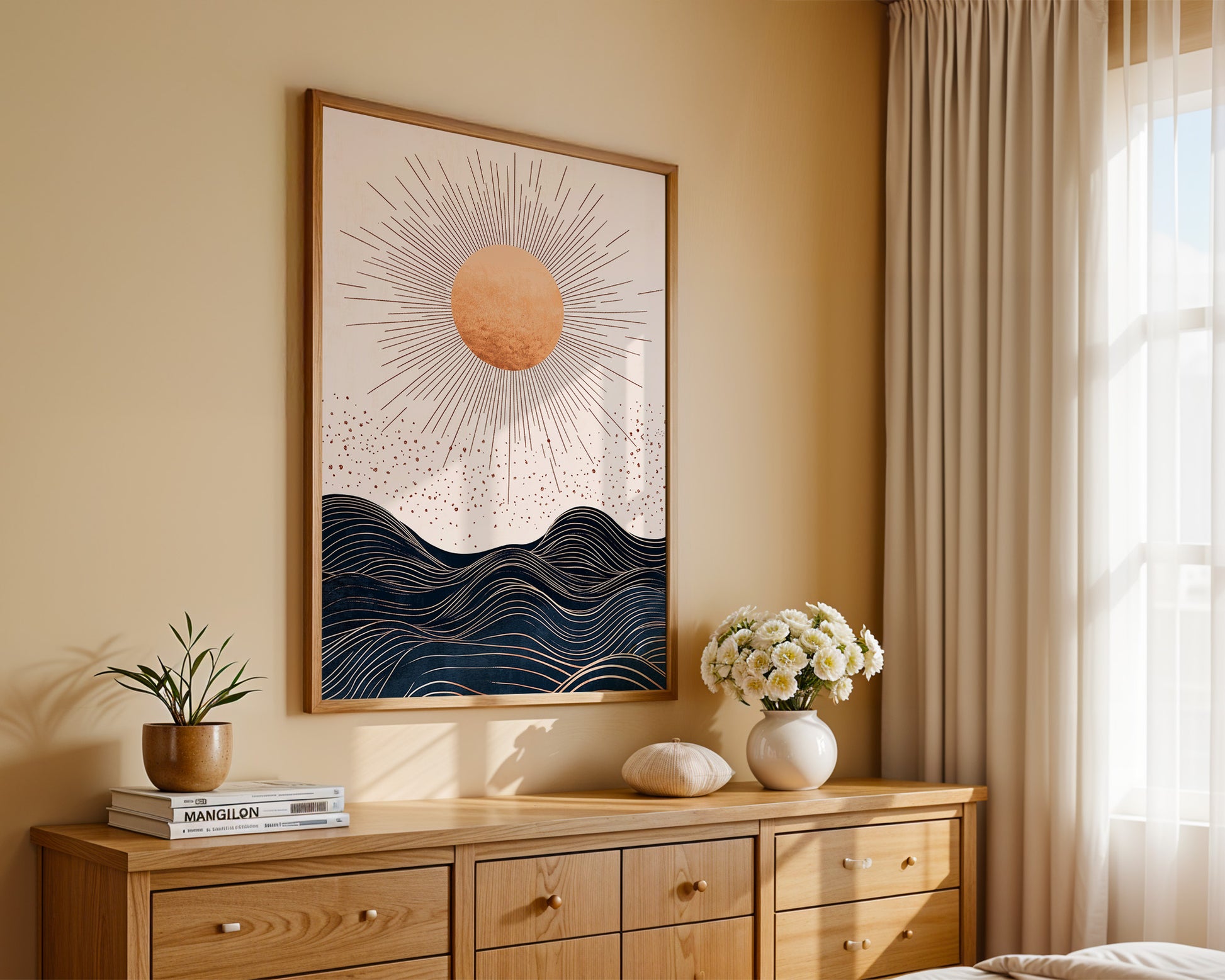 Sonnige Wellen Grafik Braunkohlelinien