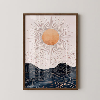 Sonnige Wellen Grafik Braunkohlelinien