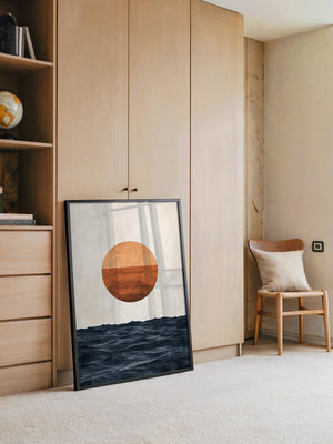 Abstrakte Sonne Meer Vintage