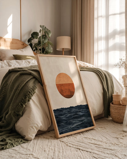 Abstrakte Sonne Meer Vintage