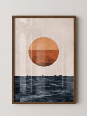 Abstrakte Sonne Meer Vintage