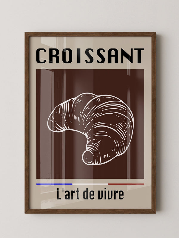 Croissant Illustration Retro Stil