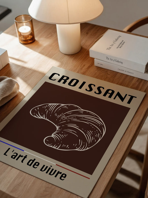 Croissant Illustration Retro Stil