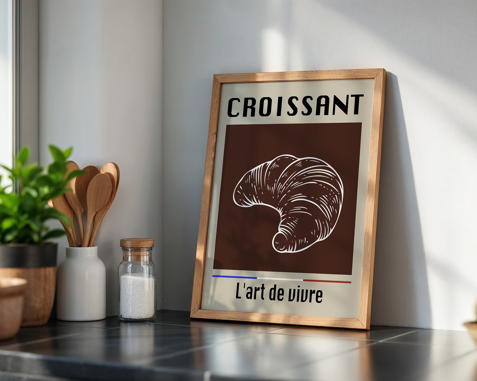 Croissant Illustration Retro Stil