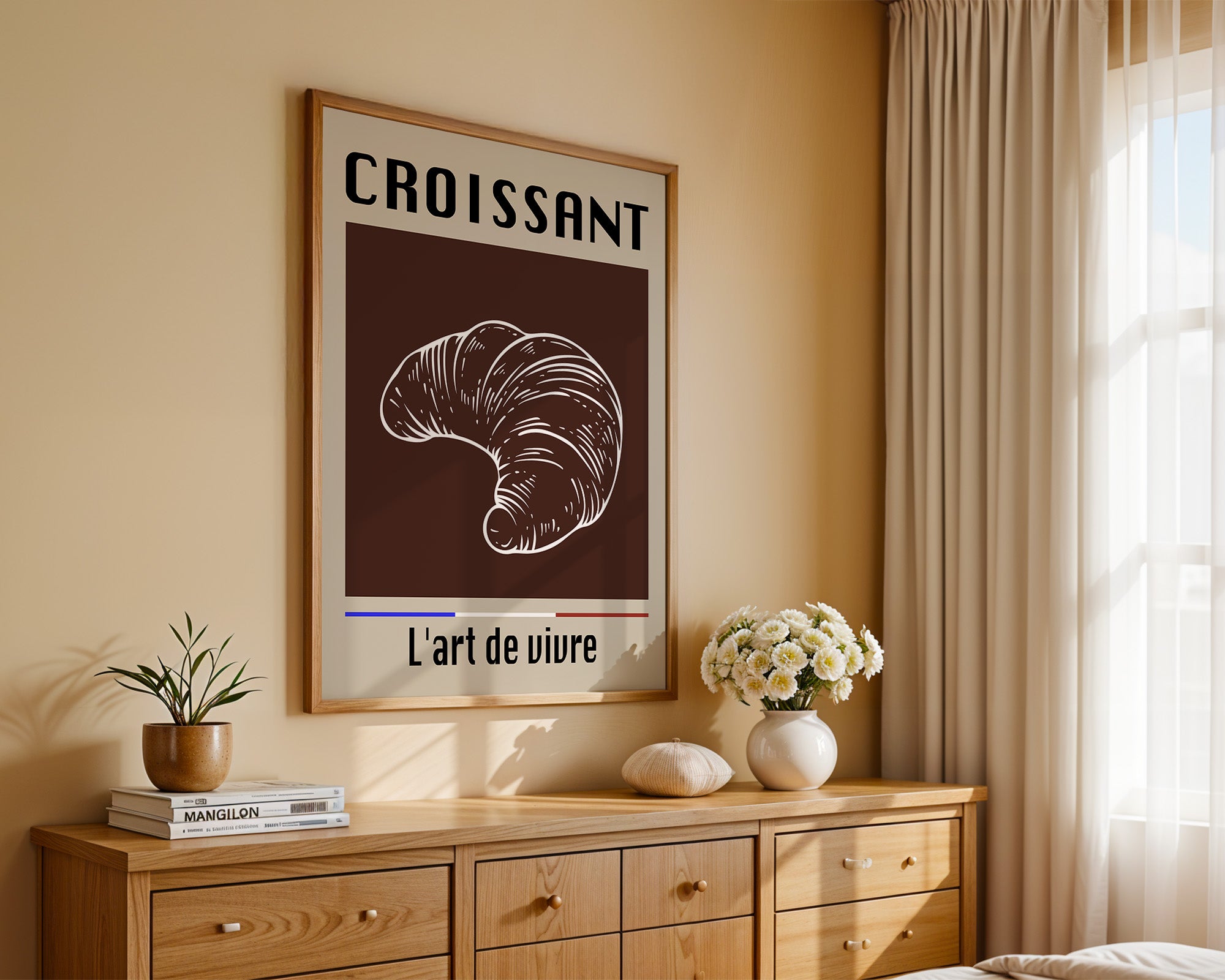Croissant Illustration Retro Stil