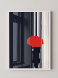 Roter Regenschirm Streifenmuster