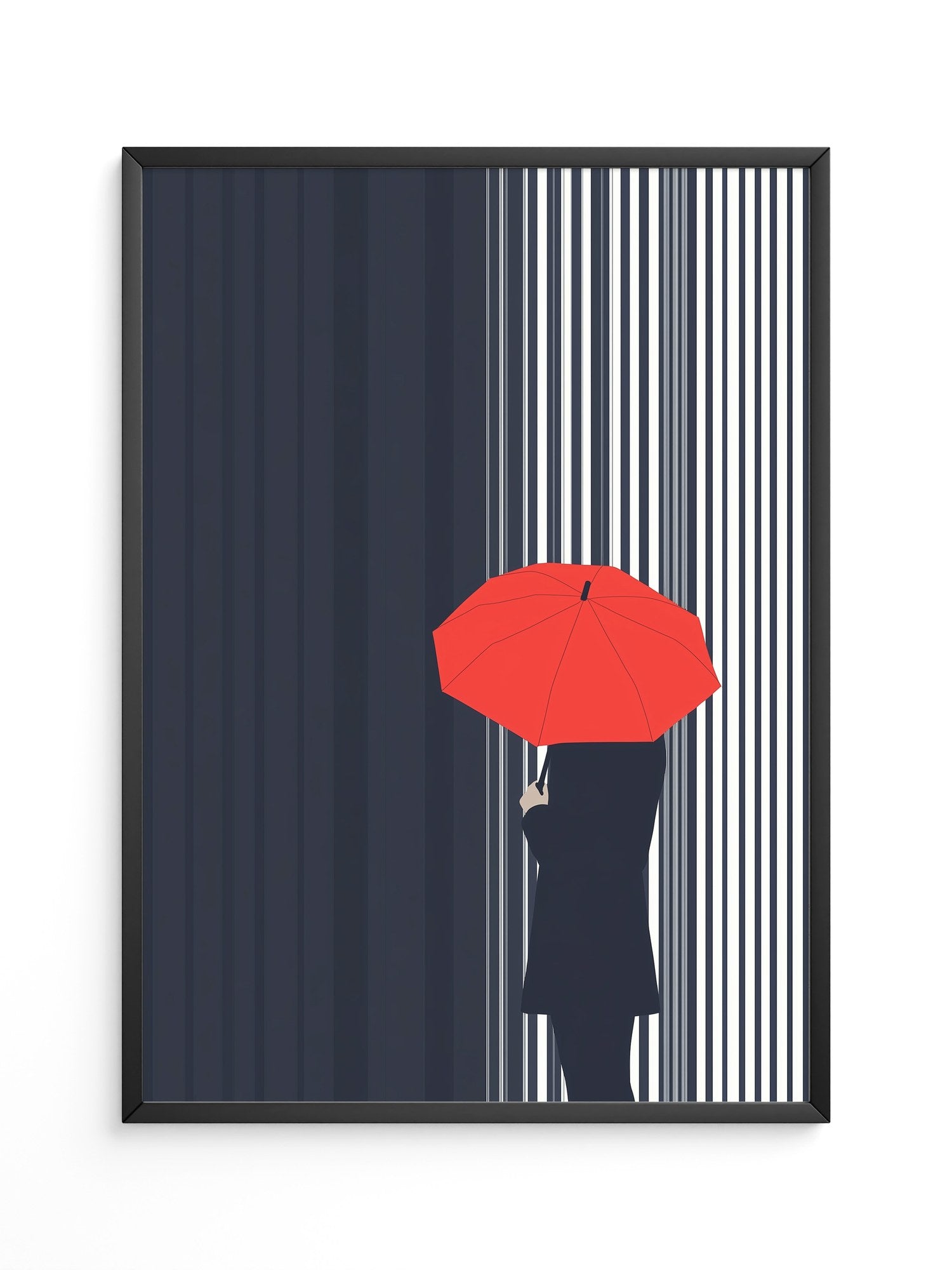Roter Regenschirm Streifenmuster