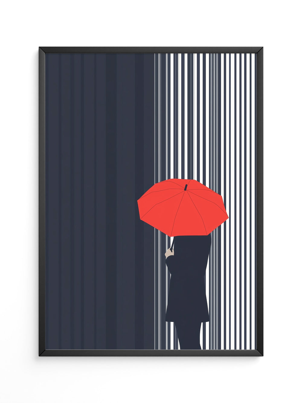 Roter Regenschirm Streifenmuster
