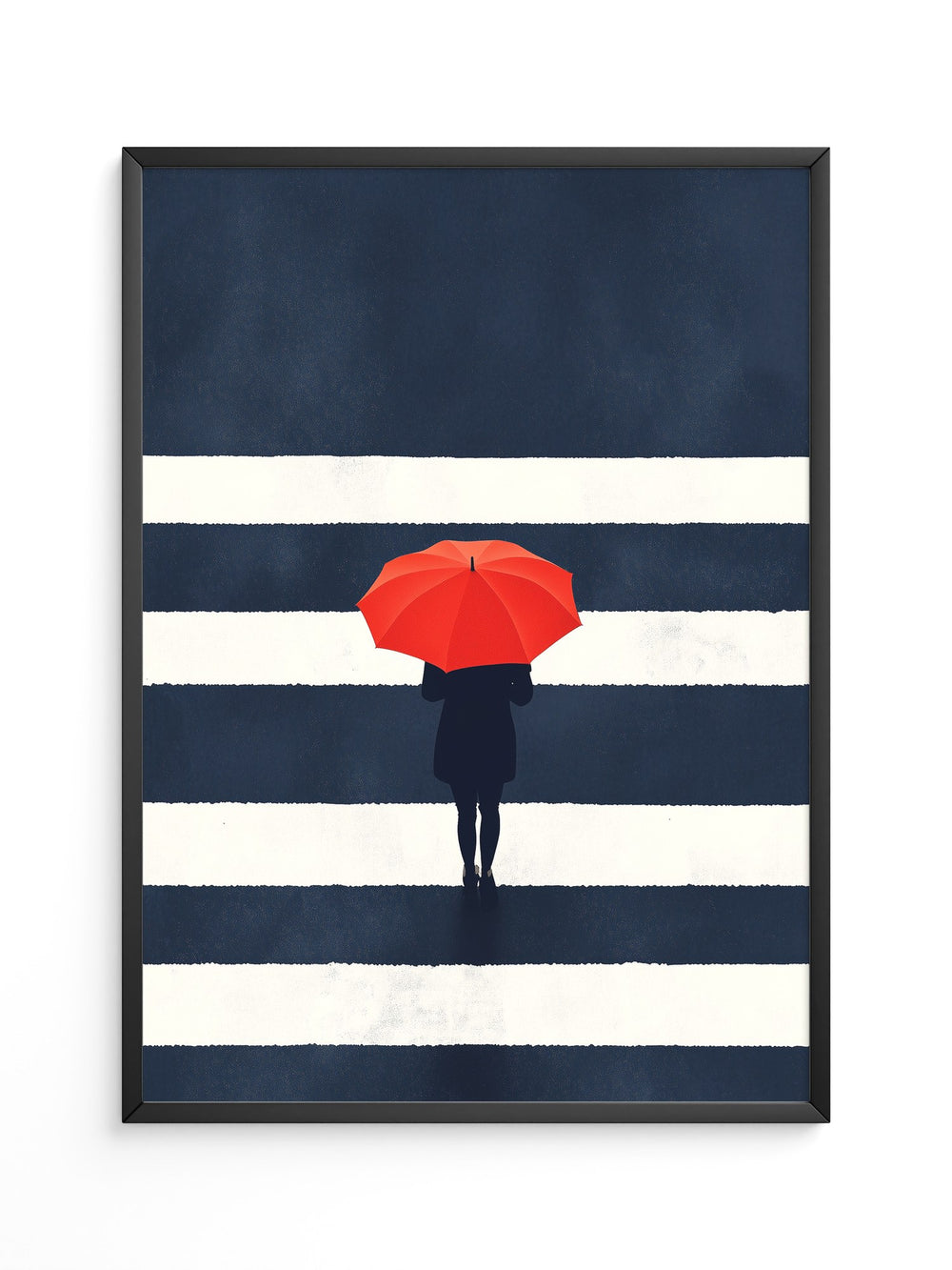 Roter Regenschirm Zebrastreifen