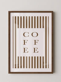 Kaffee Typografie Streifenmuster