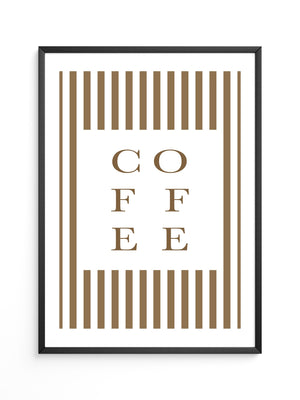 Kaffee Typografie Streifenmuster