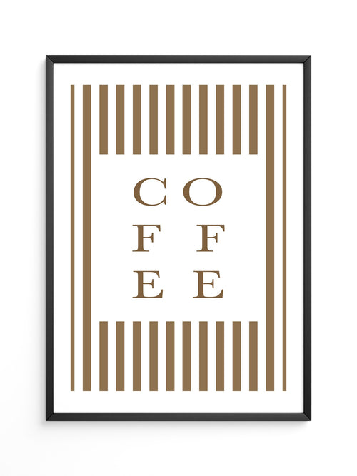 Kaffee Typografie Streifenmuster