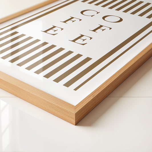 Kaffee Typografie Streifenmuster