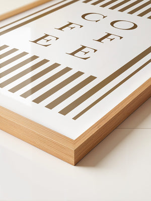 Kaffee Typografie Streifenmuster