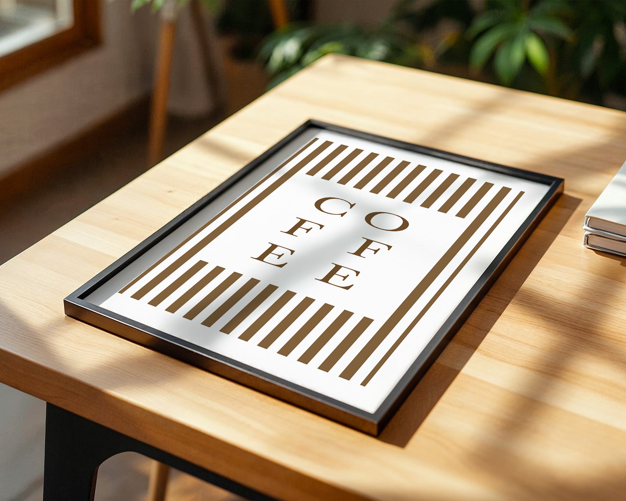 Kaffee Typografie Streifenmuster