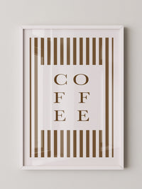 Kaffee Typografie Streifenmuster